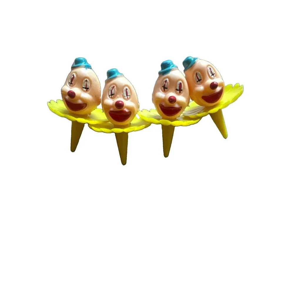 Cake Toppers Vintage 5 Balloon Clusters, 12 Clown Heads, Circus Animals